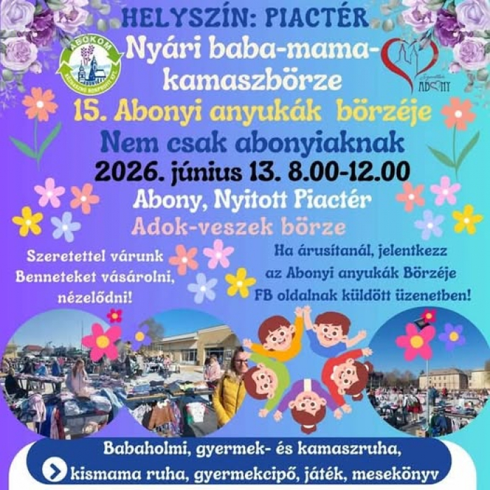 Baba- mama börze Abonyban