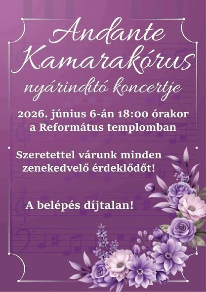 Impozáns helyen lép fel hamarosan ismét az Andante Kamarakórus
